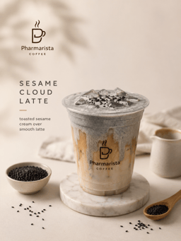 Iced sesame cloud latte